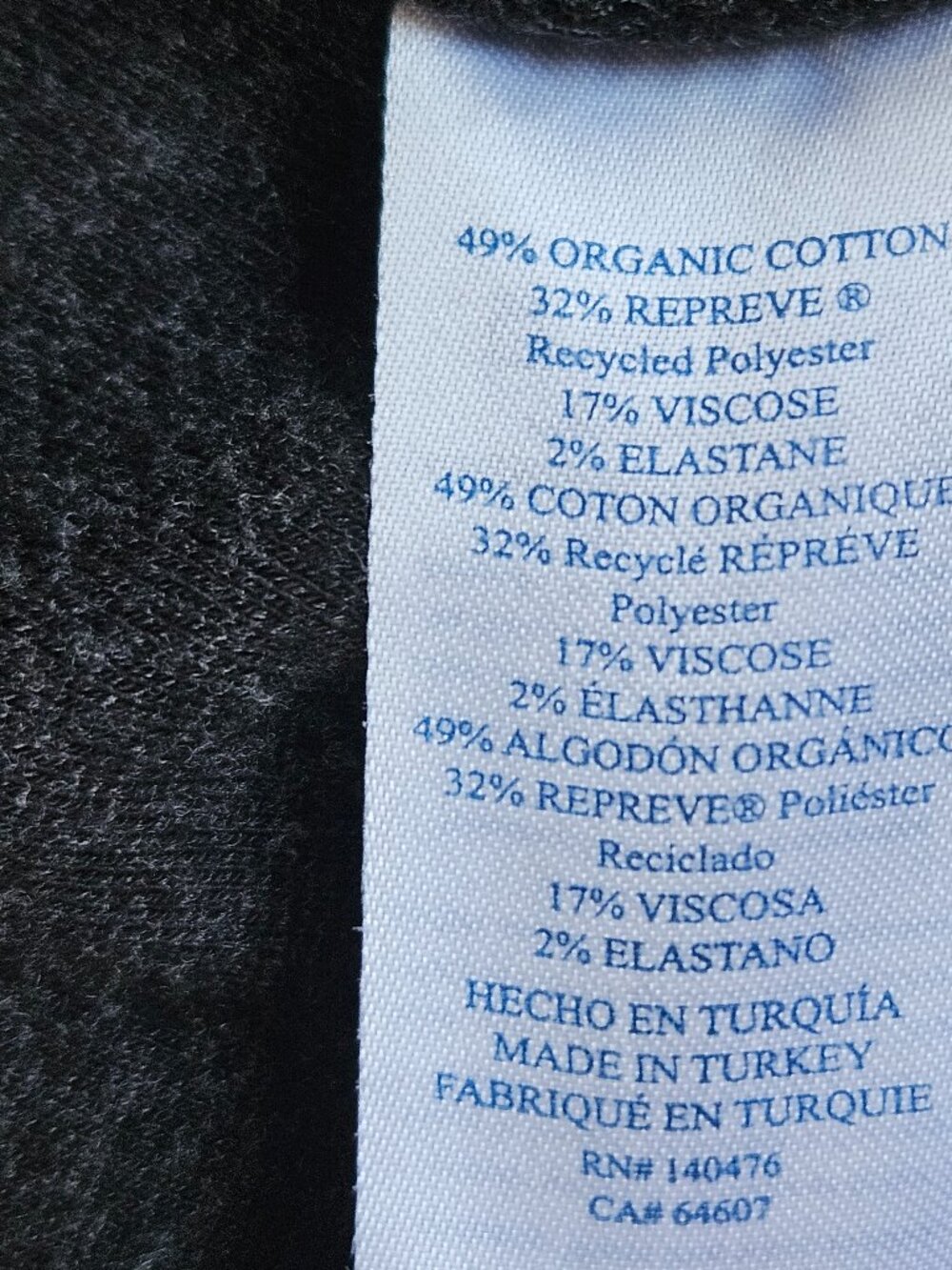 Faherty Legend Lounge Full Zip Heathered Black Twill Womens XS Sweatshirt Jacket - Picture 8 of 11